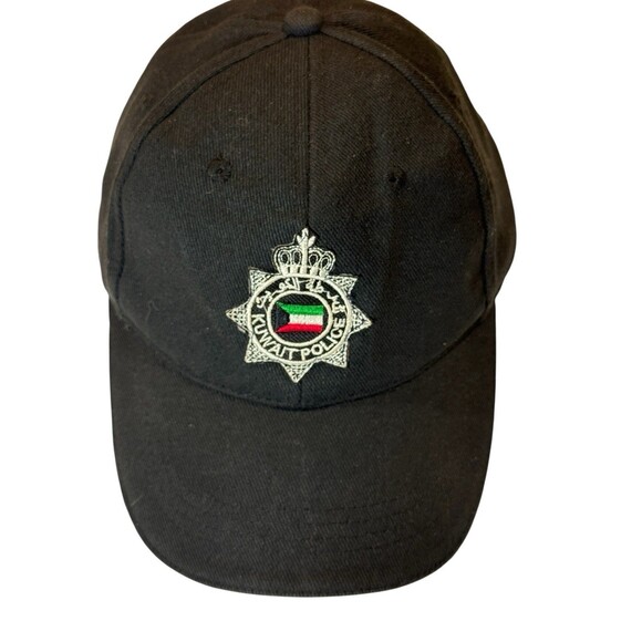 Kuwait Police Hat Black Adjustable Embroidered Crest Preowned Cotton Cap Unusual - Picture 12 of 12